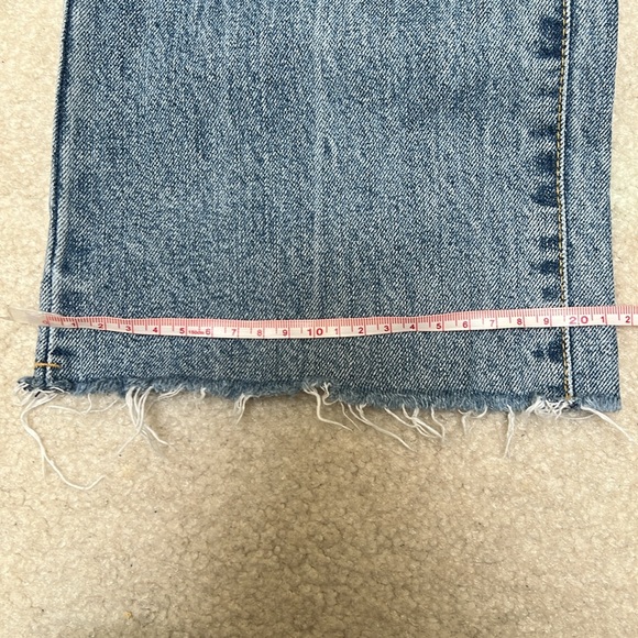 Oak + Fort | High waisted straight leg raw hem jeans - Picture 8 of 8